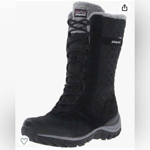 Women’s Patagonia Snow Boots, size 7.5. Wintertide High Waterproof Boots, Black